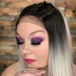 Lace front synthetic wig with braids